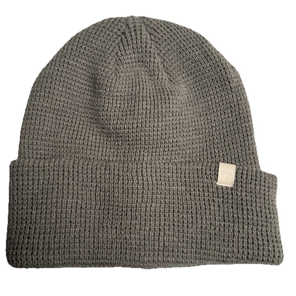Vuori Accessories - Vuori Alpine Waffle Knit Beanie Adult One Size Grey Knit Cuffed Winter Cap